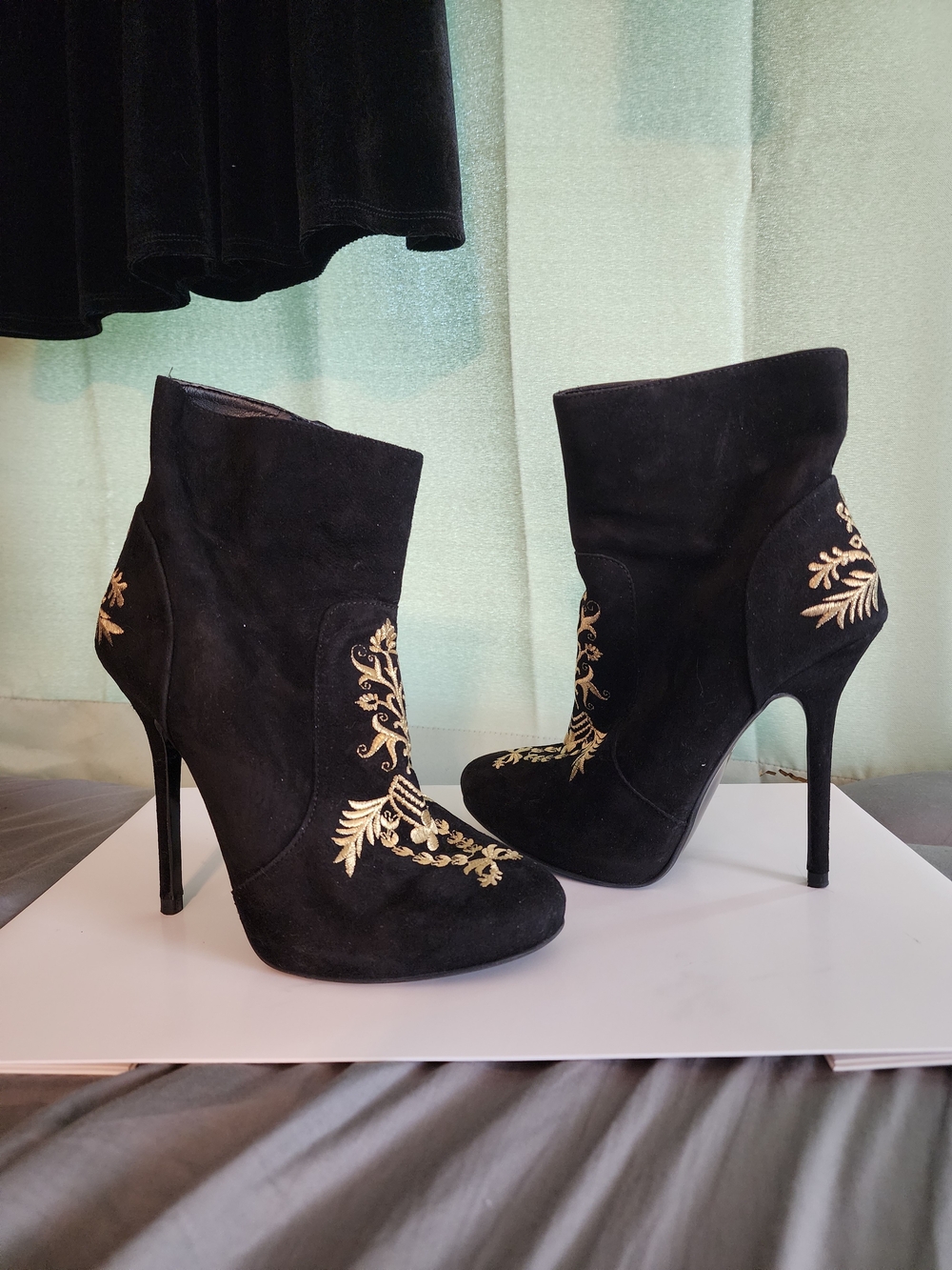 Black And Gold Zara Boots